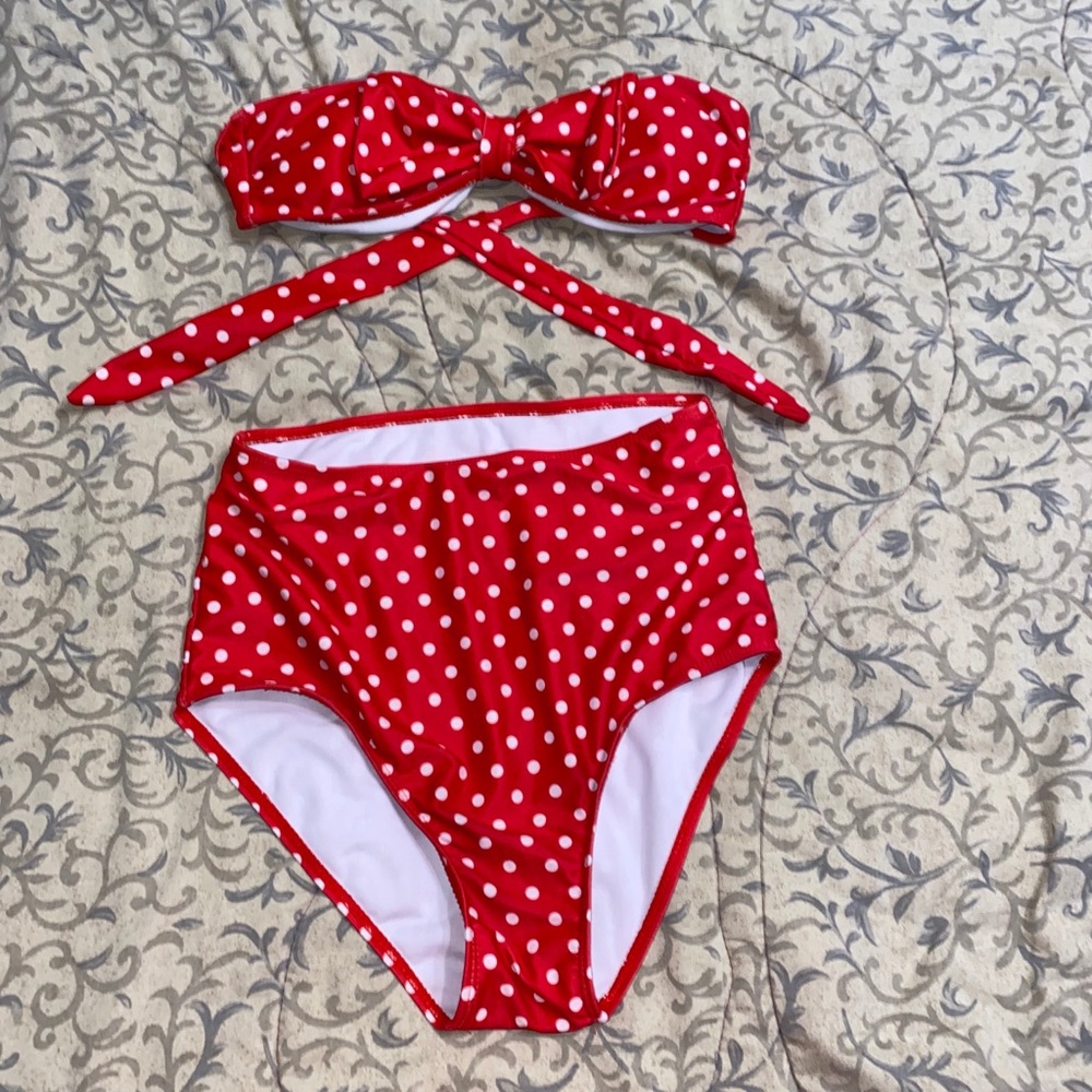 Mini Mouse inspired bathing suit